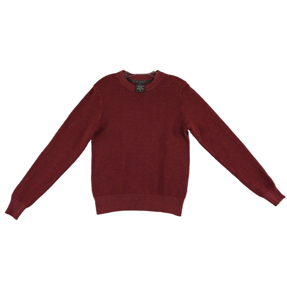 Kuhl Sweater Men's Size Medium Burgundy Organic 100% Cotton Ribbed‎ Crewneck